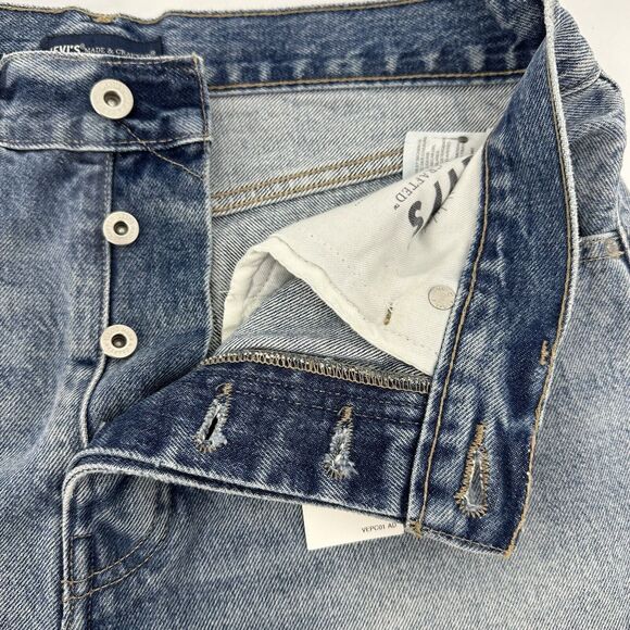 Levi's Cheeky Shorts 30 Women High Rise Cotton Floral Embroidered Frayed Button - Picture 10 of 12